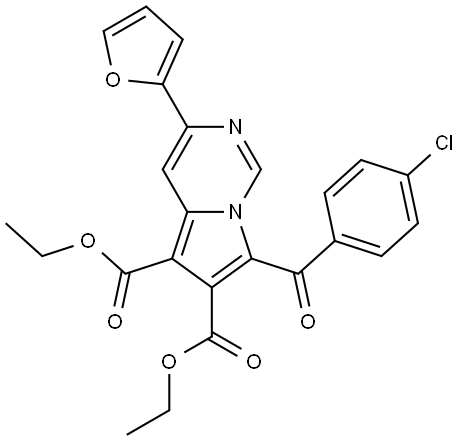 DIETHYL 7-(4-CL-BENZOYL)-3-(2-FURYL)PYRROLO(1,2-C)PYRIMIDINE-5,6-DICARBOXYLATE Struktur