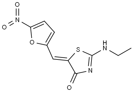 (5Z)-2-(ethylamino)-5-[(5-nitro-2-furyl)methylene]-1,3-thiazol-4(5H)-one Struktur