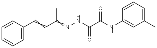 N-(3-METHYLPHENYL)-2-(2-(1-ME-3-PHENYL-2-PROPENYLIDENE)HYDRAZINO)-2-OXOACETAMIDE Struktur