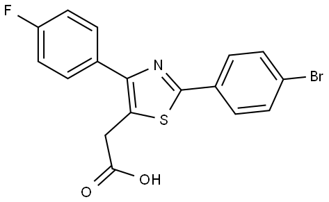[2-(4-bromophenyl)-4-(4-fluorophenyl)-1,3-thiazol-5-yl]acetic acid Struktur