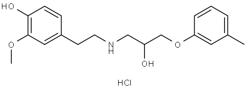 1-((3,4-dimethoxyphenethyl)amino)-3-phenoxypropan-2-ol hydrogen chloride Struktur