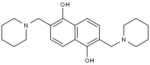 2,6-bis(1-piperidinylmethyl)-1,5-naphthalenediol Struktur