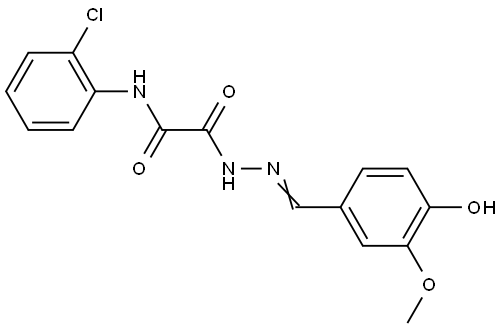 N-(2-CL-PH)-2-(2-(4-HYDROXY-3-METHOXYBENZYLIDENE)HYDRAZINO)-2-OXOACETAMIDE Struktur