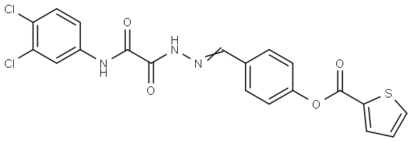 4-(2-((3,4-DICHLOROANILINO)(OXO)AC)CARBOHYDRAZONOYL)PH 2-THIOPHENECARBOXYLATE Struktur