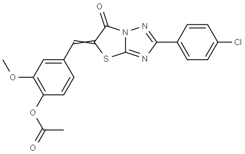 4-[(E)-(2-(4-CHLOROPHENYL)-6-OXO[1,3]THIAZOLO[3,2-B][1,2,4]TRIAZOL-5(6H)-YLIDENE)METHYL]-2-METHOXYPHENYL ACETATE Struktur