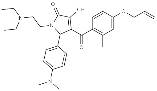 4-[4-(ALLYLOXY)-2-METHYLBENZOYL]-1-[2-(DIETHYLAMINO)ETHYL]-5-[4-(DIMETHYLAMINO)PHENYL]-3-HYDROXY-1,5-DIHYDRO-2H-PYRROL-2-ONE Struktur