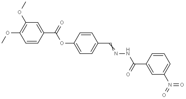 4-(2-(3-NITROBENZOYL)CARBOHYDRAZONOYL)PHENYL 3,4-DIMETHOXYBENZOATE Struktur