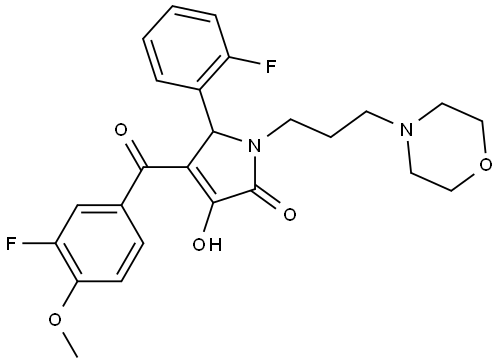 4-(3-FLUORO-4-METHOXYBENZOYL)-5-(2-FLUOROPHENYL)-3-HYDROXY-1-[3-(4-MORPHOLINYL)PROPYL]-1,5-DIHYDRO-2H-PYRROL-2-ONE Struktur