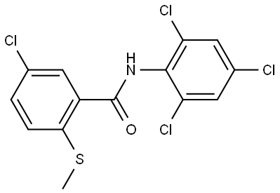 5-CHLORO-2-(METHYLSULFANYL)-N-(2,4,6-TRICHLOROPHENYL)BENZAMIDE Struktur