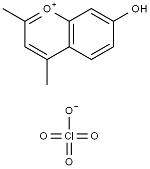 7-HYDROXY-2,4-DIMETHYL-CHROMENYLIUM, PERCHLORATE Structure