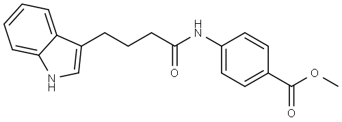 Benzoic acid, 4-[[4-(1H-indol-3-yl)-1-oxobutyl]amino]-, methyl ester Struktur