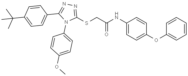 2-{[5-(4-TERT-BUTYLPHENYL)-4-(4-METHOXYPHENYL)-4H-1,2,4-TRIAZOL-3-YL]SULFANYL}-N-(4-PHENOXYPHENYL)ACETAMIDE Struktur