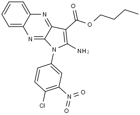 BU 2-AMINO-1-(4-CHLORO-3-NITROPHENYL)-1H-PYRROLO(2,3-B)QUINOXALINE-3-CARBOXYLATE Struktur