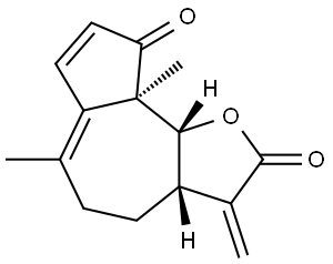 (3aS)-3-Methylene-6,9aα-dimethyl-3,3aβ,4,5,9a,9bβ-hexahydroazuleno[4,5-b]furan-2,9-dione Struktur