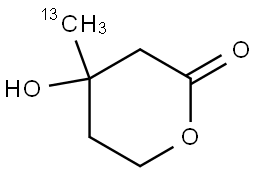 Mevalonolactone-(<i>methyl</i>-<sup>13</sup>C) Struktur