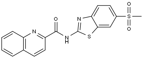 2-Quinolinecarboxamide, N-[6-(methylsulfonyl)-2-benzothiazolyl]- Struktur