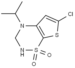 6-Chloro-4-isopropyl-3,4-dihydro-2H-thieno[3,2-e][1,2,4]thiadiazine 1,1-dioxide Struktur