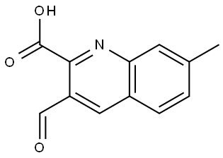 3-Formyl-7-methylquinoline-2-carboxylic acid Struktur