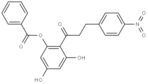 BENZOIC ACID 3,5-DIHYDROXY-2-(3-(4-NITRO-PHENYL)-PROPIONYL)-PHENYL ESTER Struktur