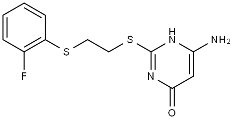 6-AMINO-2-({2-[(2-FLUOROPHENYL)SULFANYL]ETHYL}SULFANYL)-4(3H)-PYRIMIDINONE Struktur