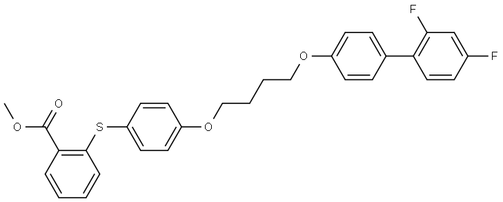 METHYL 2-[(4-[4-[(2',4'-DIFLUORO[1,1'-BIPHENYL]-4-YL)OXY]BUTOXY]PHENYL)SULFANYL]BENZOATE Struktur