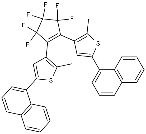 3,3'-(perfluorocyclopent-1-ene-1,2-diyl)bis(4-methyl-2-(naphthalen-1-yl)thiophene) Struktur
