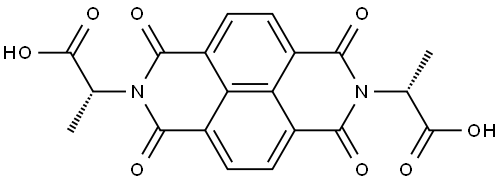 (2R,2'R)-2,2'-(1,3,6,8-tetraoxo-1,3,6,8-tetrahydrobenzo[lmn][3,8]phenanthroline-2,7-diyl)dipropionic acid Struktur