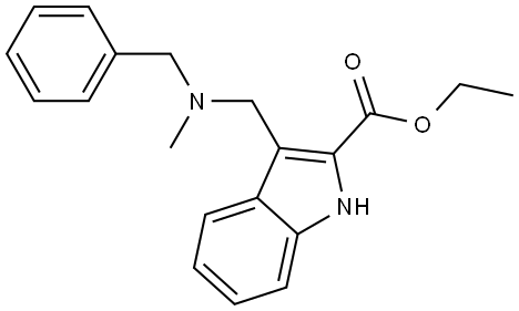 ethyl 3-{[benzyl(methyl)amino]methyl}-1H-indole-2-carboxylate Struktur