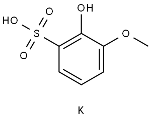 Benzenesulfonic acid, 2-hydroxy-3-methoxy-, potassium salt (1:1) Struktur