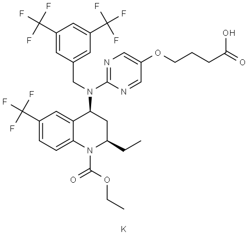 化合物 OBICETRAPIB POTASSIUM, 866399-90-8, 結(jié)構(gòu)式