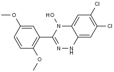 6,7-DICHLORO-3-(2,5-DIMETHOXYPHENYL)-1,2,4-BENZOTRIAZIN-4(1H)-OL Struktur