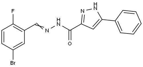 N'-(5-BROMO-2-FLUOROBENZYLIDENE)-3-PHENYL-1H-PYRAZOLE-5-CARBOHYDRAZIDE Struktur
