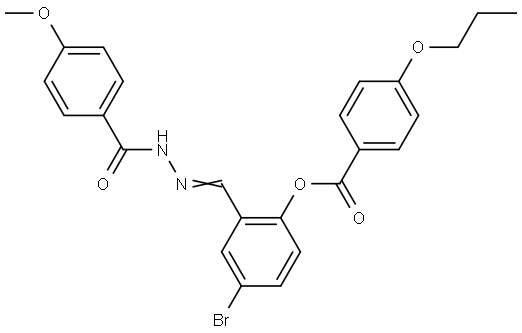 4-BROMO-2-(2-(4-METHOXYBENZOYL)CARBOHYDRAZONOYL)PHENYL 4-PROPOXYBENZOATE Struktur