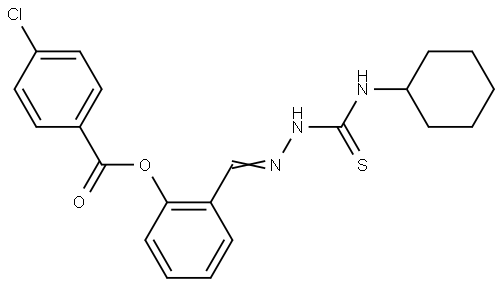 2-(2-((CYCLOHEXYLAMINO)CARBOTHIOYL)CARBOHYDRAZONOYL)PHENYL 4-CHLOROBENZOATE Struktur