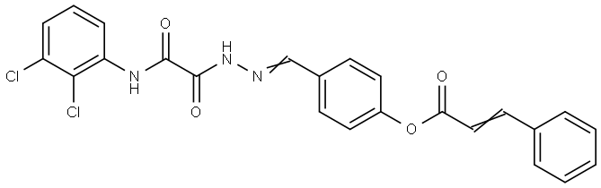 4-(2-((2,3-DICHLOROANILINO)(OXO)ACETYL)CARBOHYDRAZONOYL)PHENYL 3-PHENYLACRYLATE Struktur
