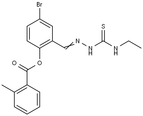 4-BROMO-2-(2-((ETHYLAMINO)CARBOTHIOYL)CARBOHYDRAZONOYL)PHENYL 2-METHYLBENZOATE Struktur
