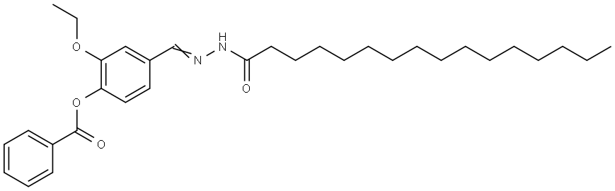 2-ETHOXY-4-(2-PALMITOYLCARBOHYDRAZONOYL)PHENYL BENZOATE Struktur