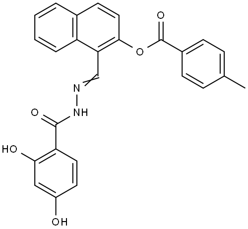 1-(2-(2,4-DIHYDROXYBENZOYL)CARBOHYDRAZONOYL)-2-NAPHTHYL 4-METHYLBENZOATE Struktur