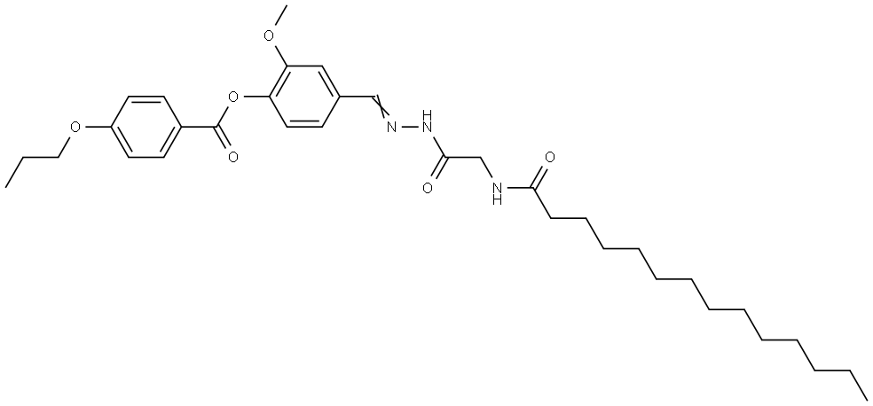 2-MEO-4-(2-((TETRADECANOYLAMINO)ACETYL)CARBOHYDRAZONOYL)PHENYL 4-PROPOXYBENZOATE Struktur