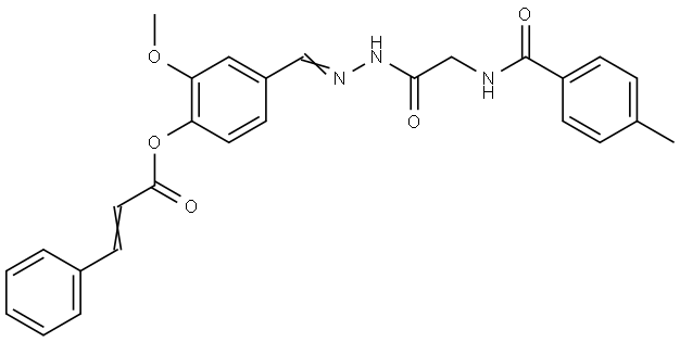 2-MEO-4-(2-(((4-METHYLBENZOYL)AMINO)AC)CARBOHYDRAZONOYL)PHENYL 3-PHENYLACRYLATE Struktur