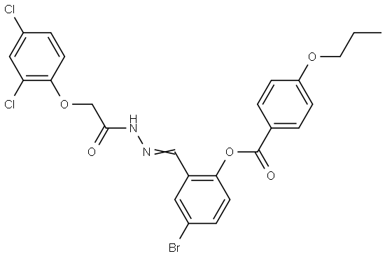 4-BR-2-(2-((2,4-DICHLOROPHENOXY)ACETYL)CARBOHYDRAZONOYL)PHENYL 4-PROPOXYBENZOATE Struktur