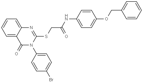 N-[4-(BENZYLOXY)PHENYL]-2-{[3-(4-BROMOPHENYL)-4-OXO-3,4-DIHYDRO-2-QUINAZOLINYL]SULFANYL}ACETAMIDE Struktur