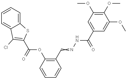 2-{(E)-[2-(3,4,5-TRIMETHOXYBENZOYL)HYDRAZONO]METHYL}PHENYL 3-CHLORO-1-BENZOTHIOPHENE-2-CARBOXYLATE Struktur