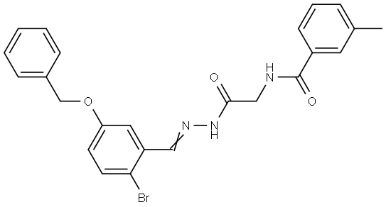 N-(2-(2-(5-(BENZYLOXY)-2-BROMOBENZYLIDENE)HYDRAZINO)-2-OXOETHYL)-3-ME-BENZAMIDE Struktur