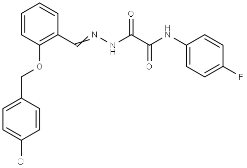 2-(2-(2-((4-CHLOROBENZYL)OXY)BENZYLIDENE)HYDRAZINO)-N-(4-F-PH)-2-OXOACETAMIDE Struktur