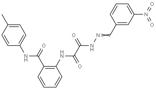 N-(4-METHYLPHENYL)-2-(((2-(3-NITROBENZYLIDENE)HYDRAZINO)(OXO)AC)AMINO)BENZAMIDE Struktur