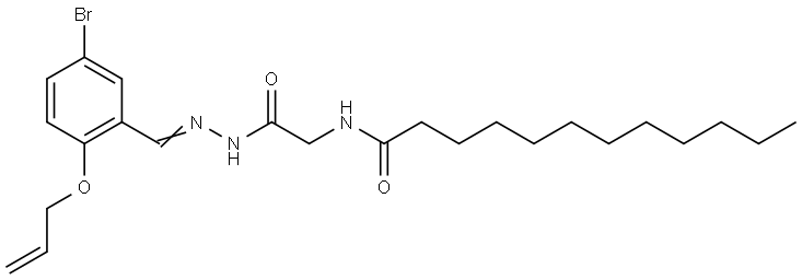 N-(2-(2-(2-(ALLYLOXY)-5-BROMOBENZYLIDENE)HYDRAZINO)-2-OXOETHYL)DODECANAMIDE Struktur