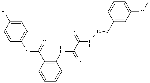 N-(4-BROMOPHENYL)-2-(((2-(3-METHOXYBENZYLIDENE)HYDRAZINO)(OXO)AC)AMINO)BENZAMIDE Struktur