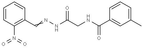 3-METHYL-N-(2-(2-(2-NITROBENZYLIDENE)HYDRAZINO)-2-OXOETHYL)BENZAMIDE Struktur