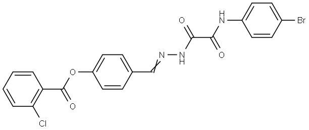 4-(2-((4-BROMOANILINO)(OXO)ACETYL)CARBOHYDRAZONOYL)PHENYL 2-CHLOROBENZOATE Struktur